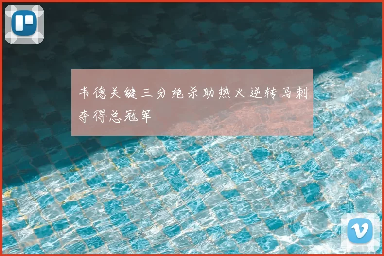韦德关键三分绝杀助热火逆转马刺夺得总冠军